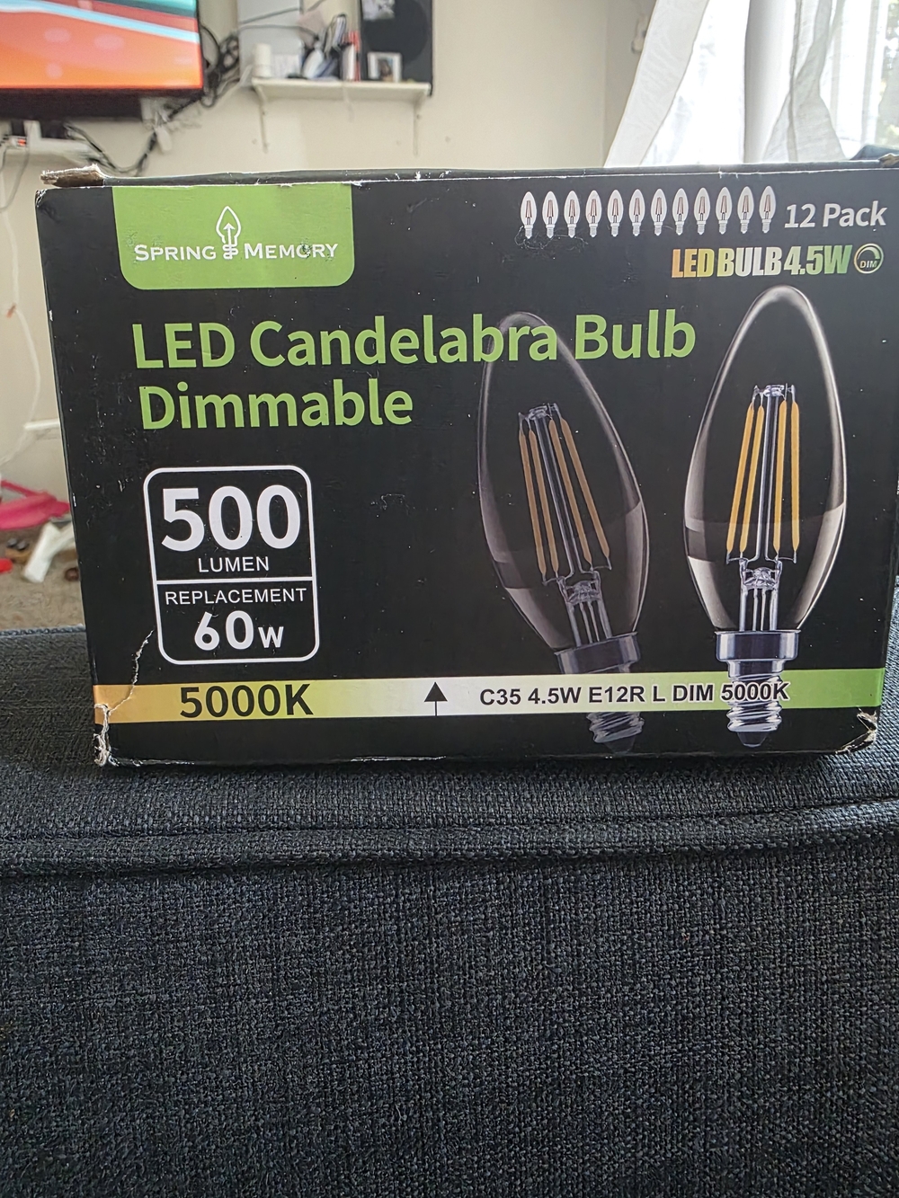 LED Candelabra Bulb 5000K White - 4.5W Dimmable (Pack)